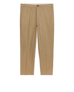 Regular Trousers Cotton Linen Beige