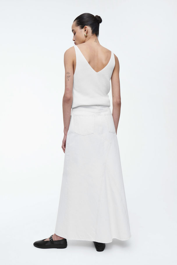 COS Panelled Denim Maxi Skirt Off-white