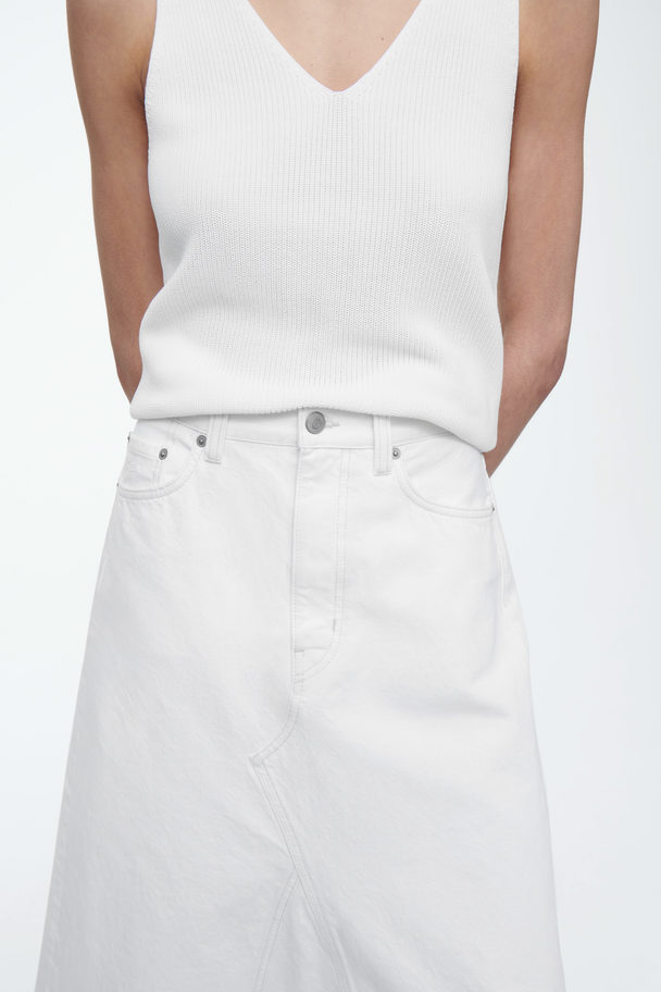 COS Panelled Denim Maxi Skirt Off-white
