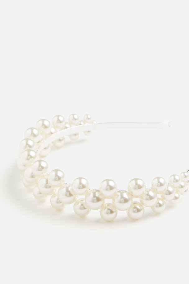 H&M Haarreif mit Perlen Weiß