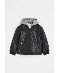 Hooded Jacket Black/light Grey Marl