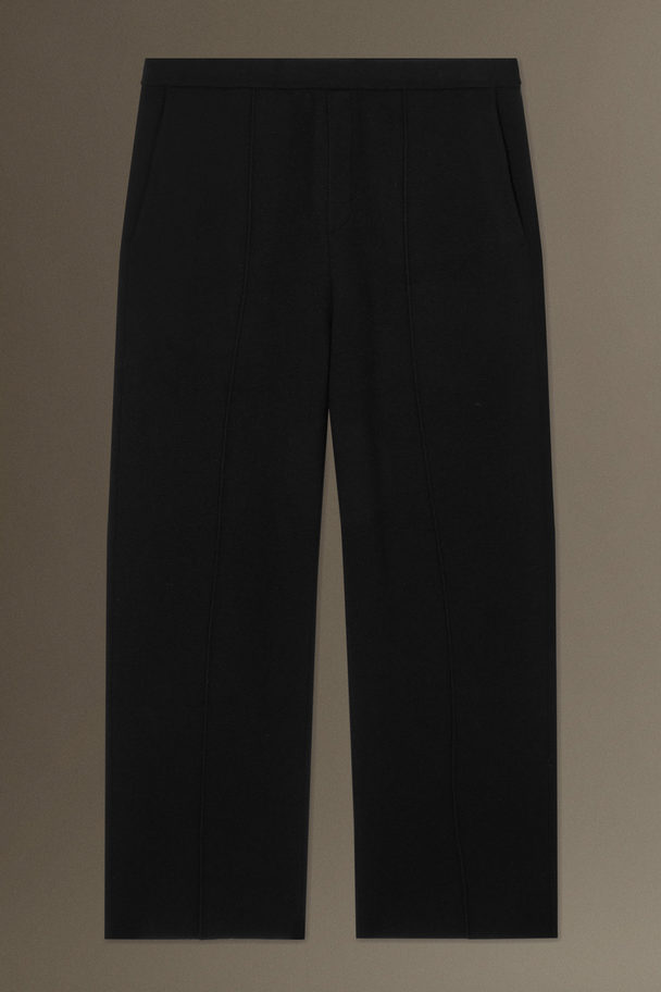 COS Knitted Merino Wool Trousers - Straight Black