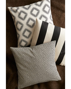 Patterned Cushion Cover Light Beige/black