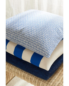 Patterned Cushion Cover Light Beige/bright Blue