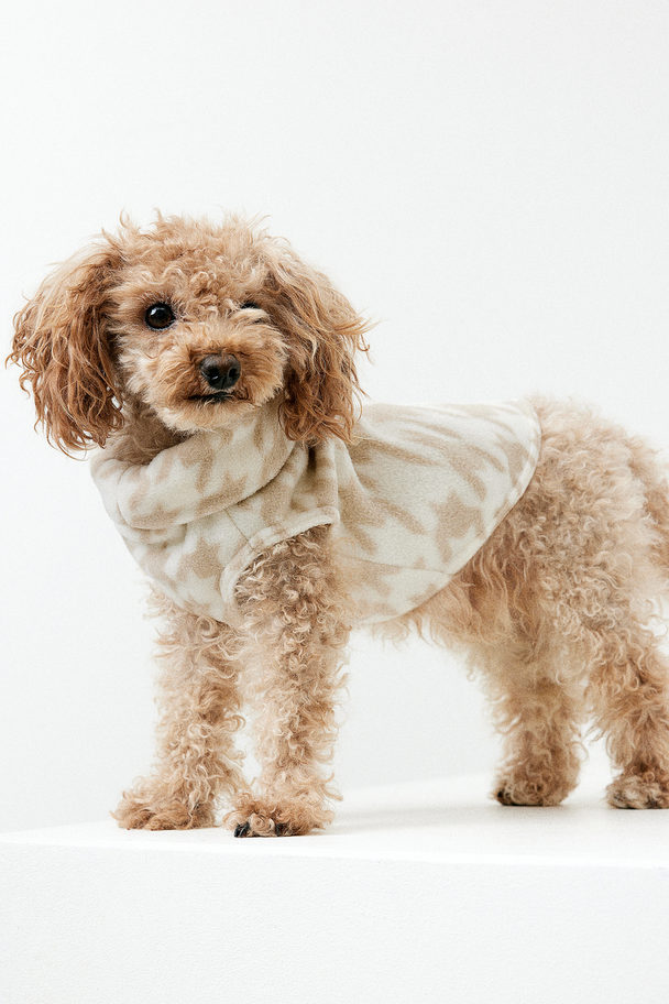 H&M Fleece Top For A Dog White/dogtooth-patterned
