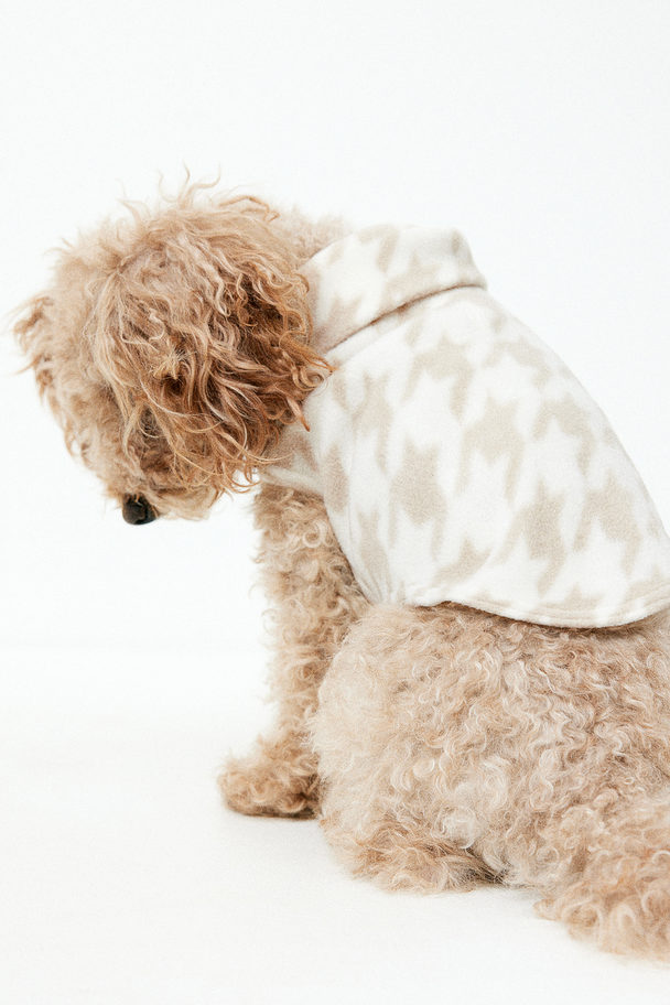 H&M Fleece Top For A Dog White/dogtooth-patterned