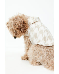 Fleece Top For A Dog White/dogtooth-patterned