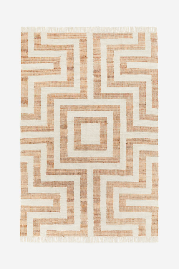 H&M HOME Großer Teppich mit grafischem Muster Hellbeige/Beige