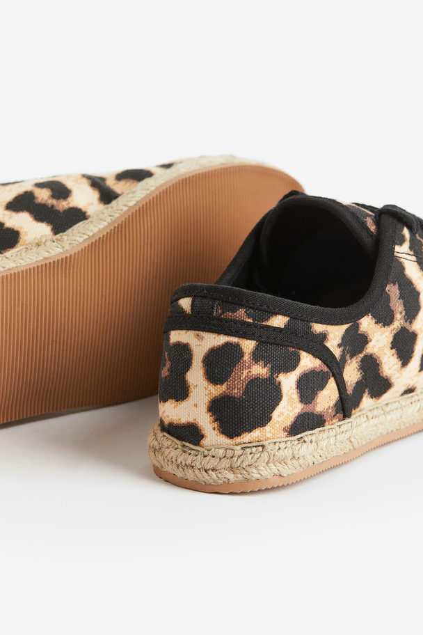 H&M Espadrille-Sneaker Beige/Leopardenprint