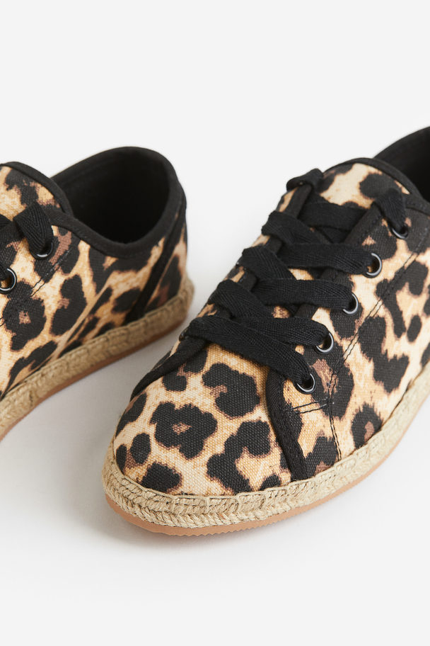 H&M Espadrille-Sneaker Beige/Leopardenprint