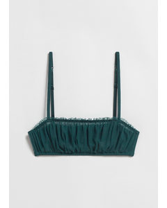 Ruched Bandeau Bra Dark Green