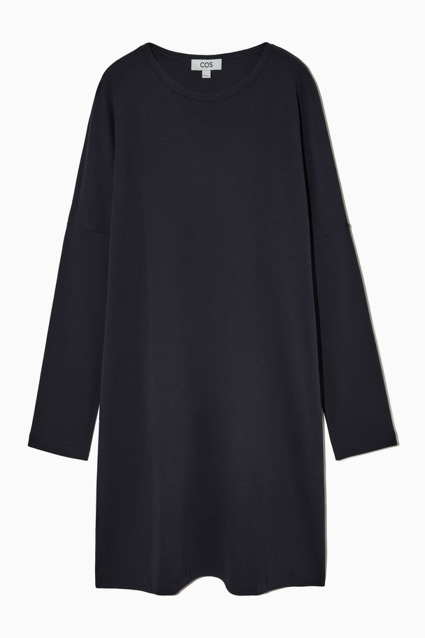 COS Relaxed-fit Long-sleeved T-shirt Dress Dark Navy