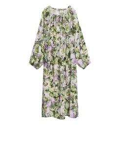 Cupro-Kleid mit Slowflower-Print Mehrfarbig