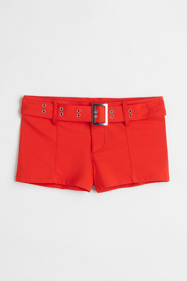 H&M Belted Shorts Red