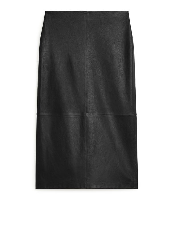 ARKET Leather Pencil Skirt Black