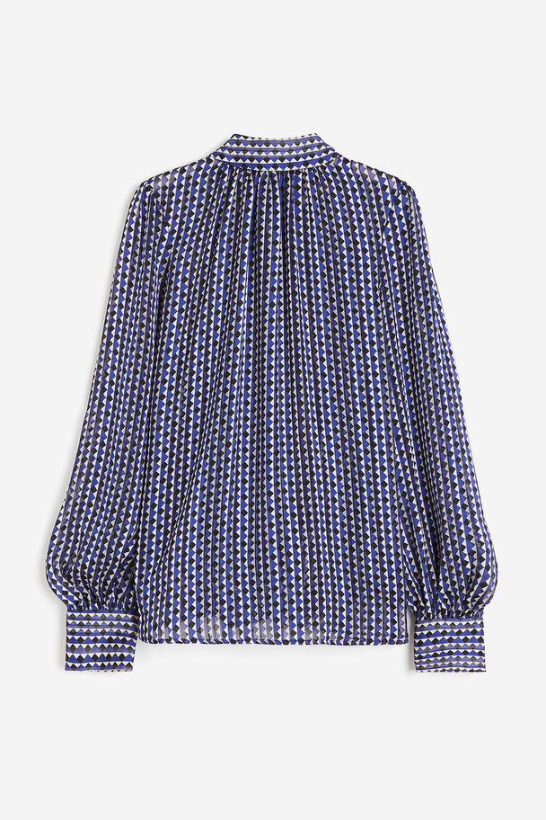 H&M Patterned Blouse Blue/patterned
