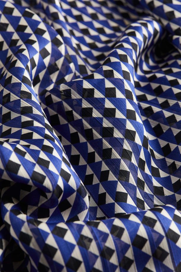 H&M Mønstret Bluse Blå/mønstret