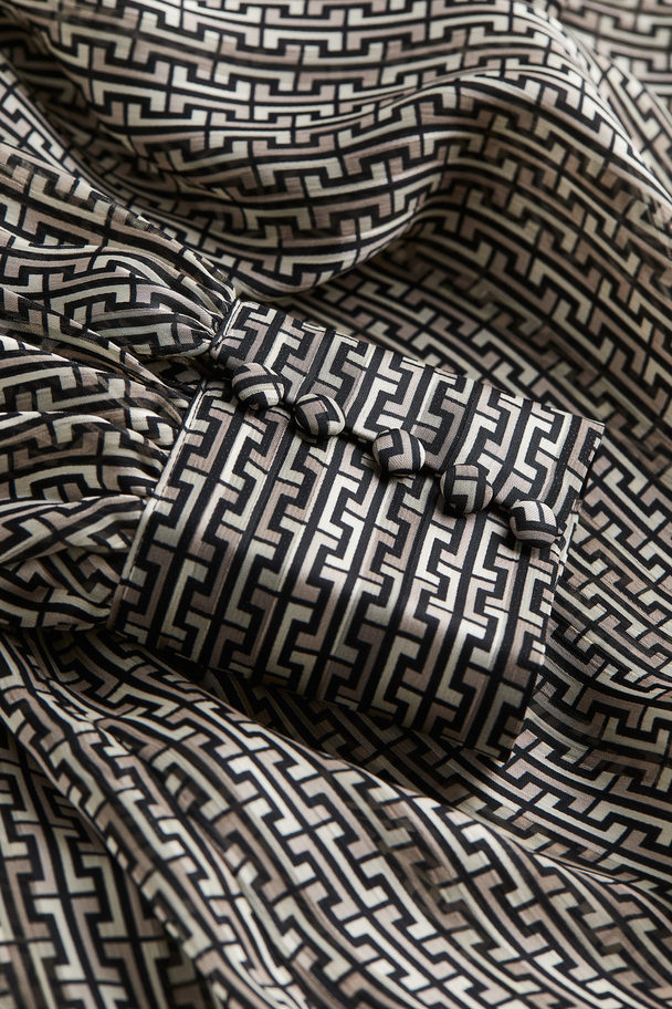 H&M Patterned Blouse Light Beige/patterned