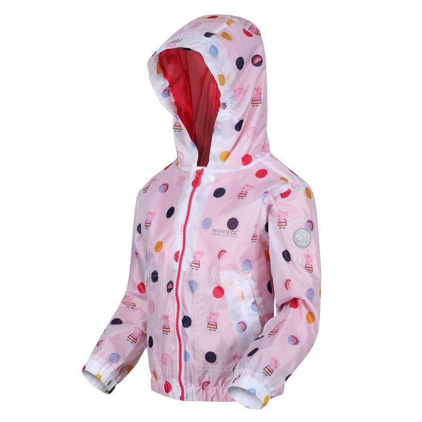 Regatta Regatta Childrens/kids Peppa Pig Polka Dot Hooded Waterproof Jacket
