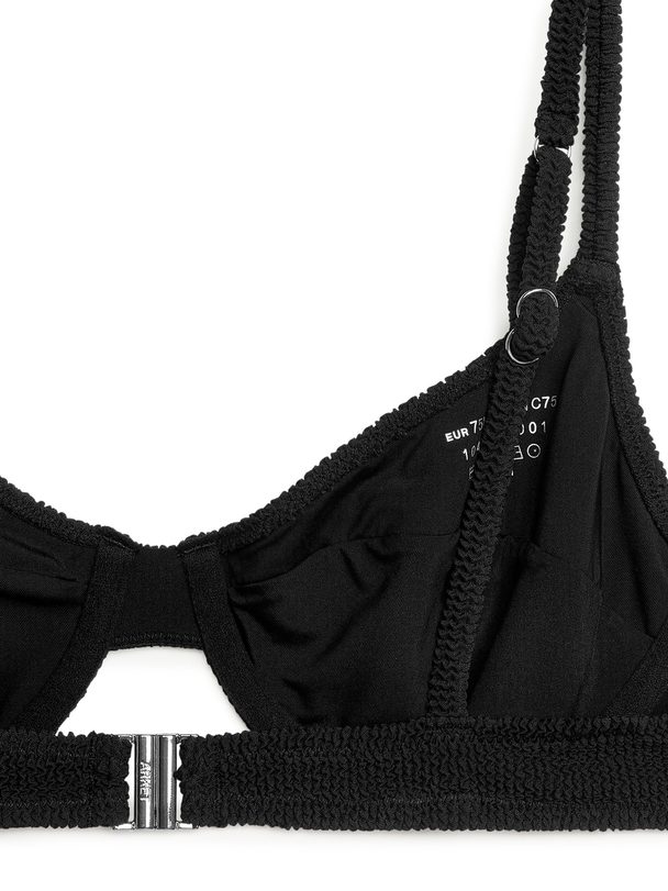 ARKET Crinkle Wired Bikini Top Black