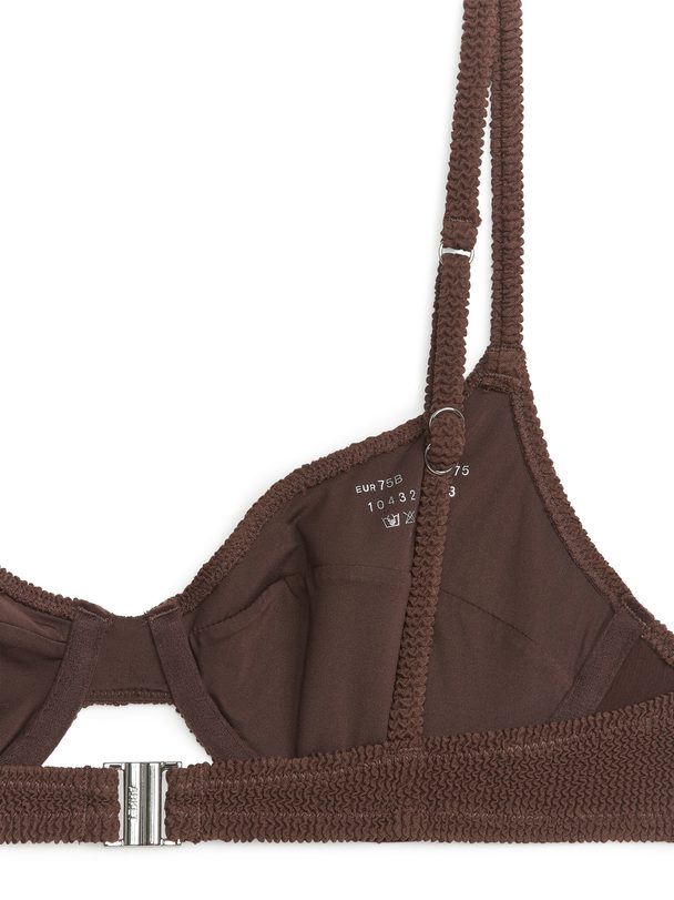 ARKET Crinkle-Bikini-Oberteil mit Bügeln Braun