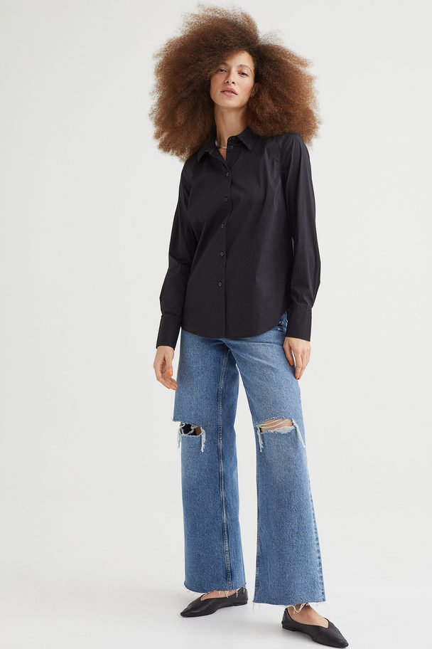 H&M Cotton-blend Shirt Black