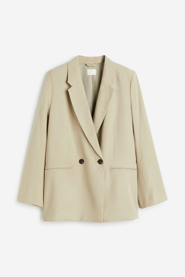 H&M Double-breasted Blazer Beige