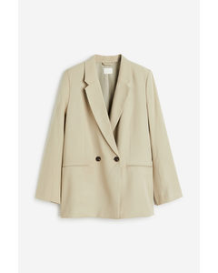 Zweireihiger Blazer Beige