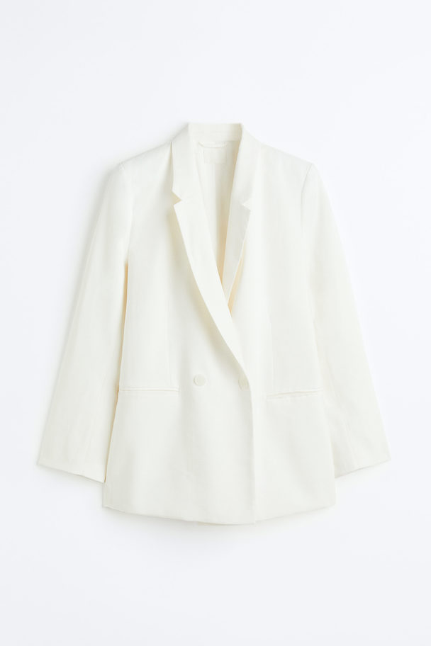H&M Double-breasted Blazer Wit