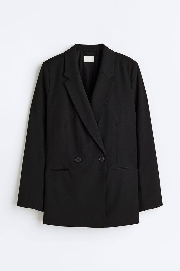 H&M Zweireihiger Blazer Schwarz