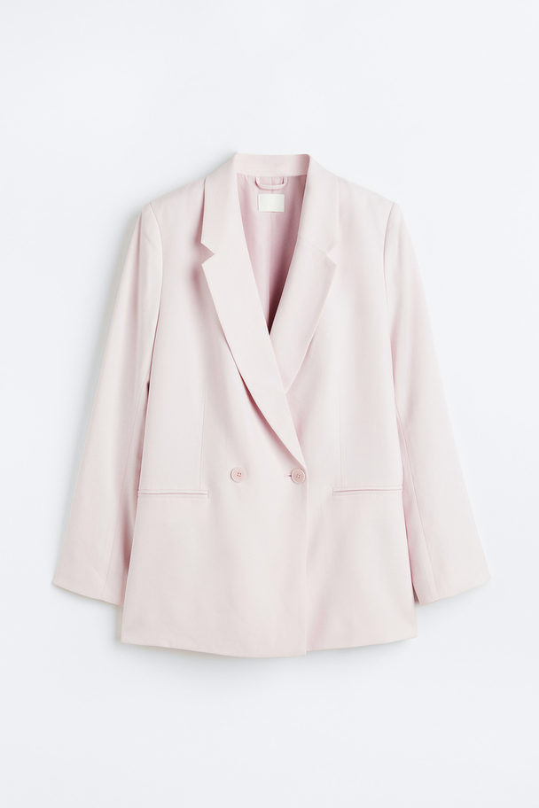 H&M Double-breasted Blazer Lichtroze