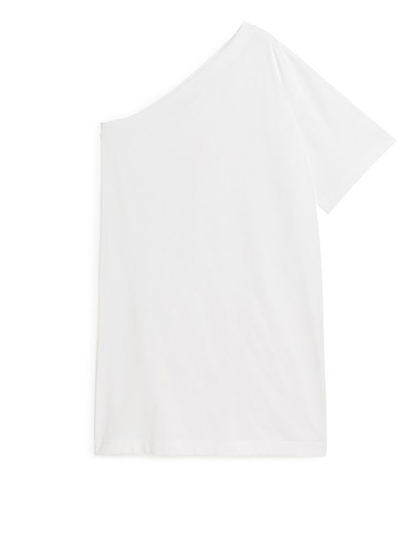 ARKET One-Shoulder-T-Shirt-Kleid Weiß