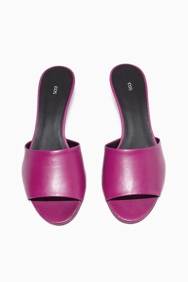 COS Leather Mules Magenta Pink