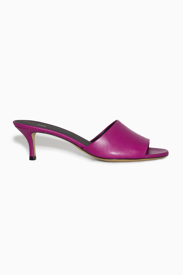 COS Leather Mules Magenta Pink