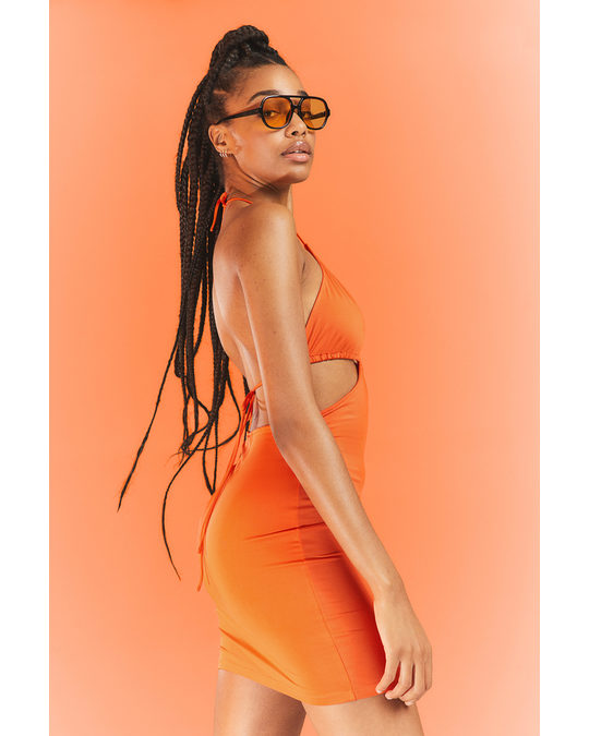 H&M Cut-out Dress Orange
