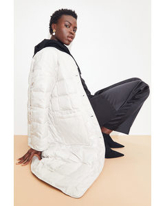 Quilted Down Jacket White