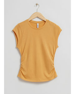 Ruched Seam T-shirt Dusty Yellow