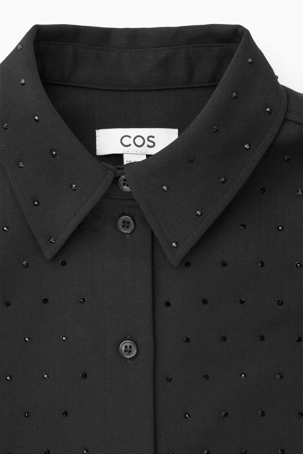 COS Oversized Rhinestone-embellished Shirt Black