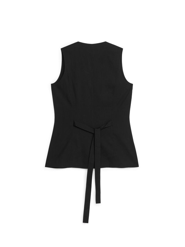 ARKET Linen-blend Waistcoat Black