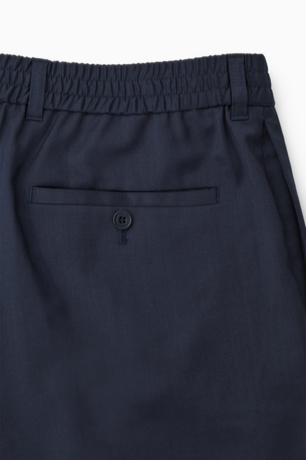 COS Straight-leg Relaxed Wool Trousers Navy
