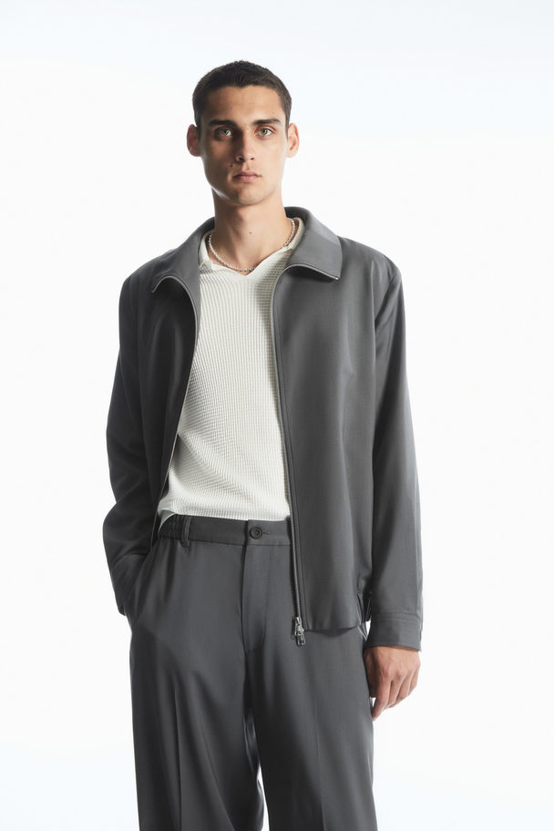 COS Straight-leg Relaxed Wool Trousers Grey