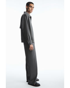 Straight-leg Relaxed Wool Trousers Grey