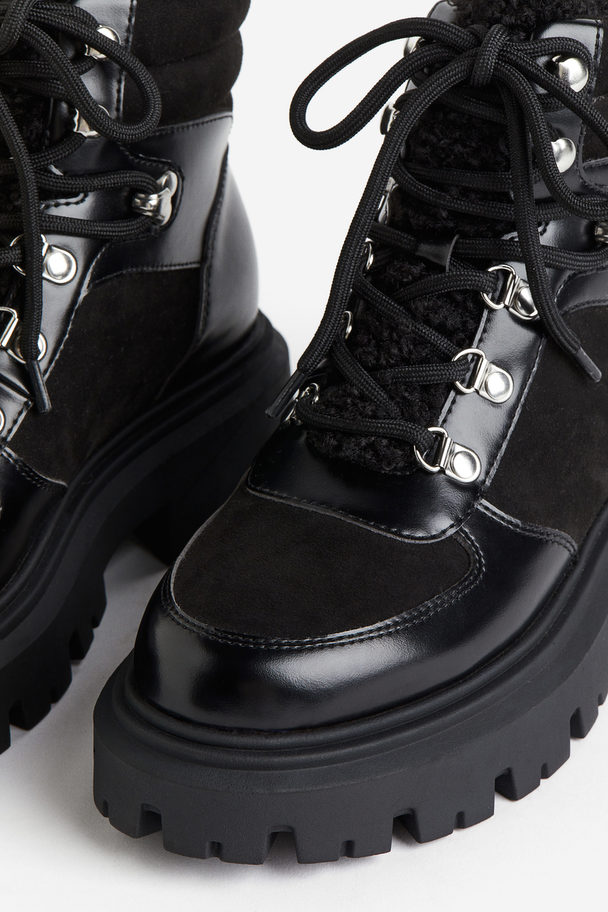H&M Chunky Lace-up Boots Black