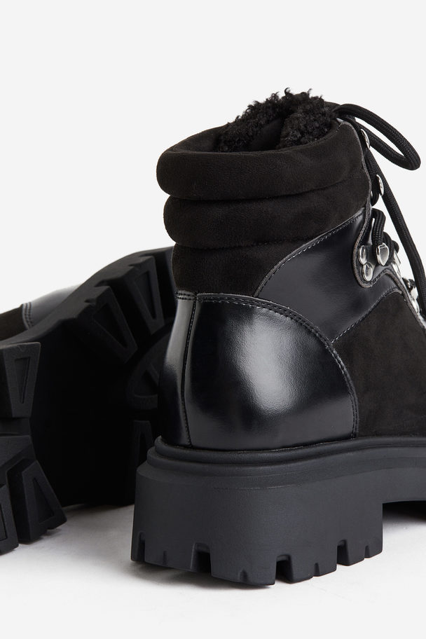 H&M Chunky Lace-up Boots Black