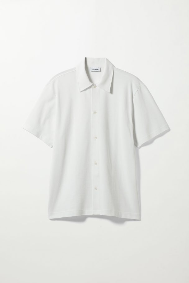 Weekday Pass Shortsleeve Pique Shirt White