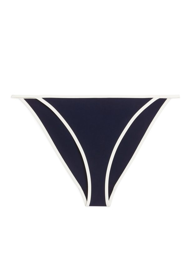ARKET Contrast Binding Bikini Bottom Dark Blue/white