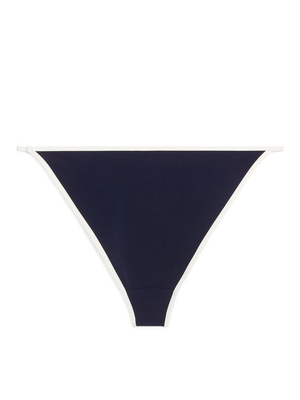 ARKET Contrast Binding Bikini Bottom Dark Blue/white