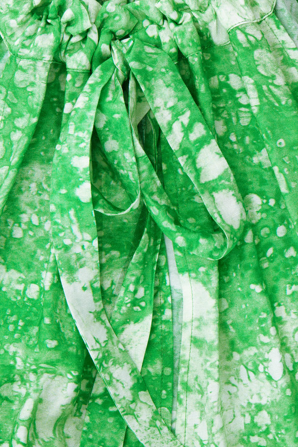COS Oversize-maxiklänning Med Rynkning Grön/mönstrad