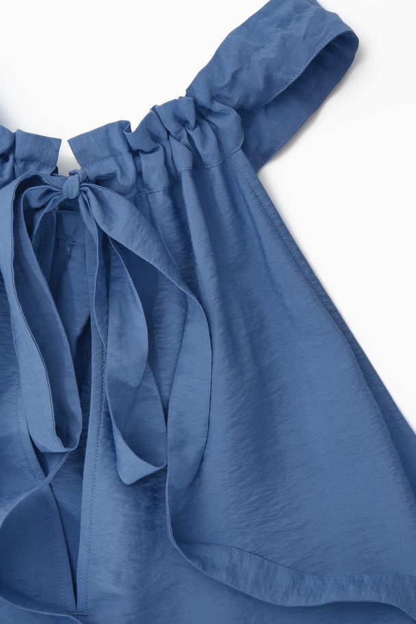 COS Oversized Gathered Maxi Dress Blue
