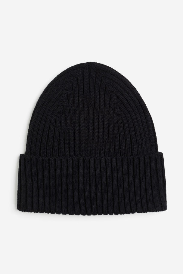 H&M Rib-knit Hat Black